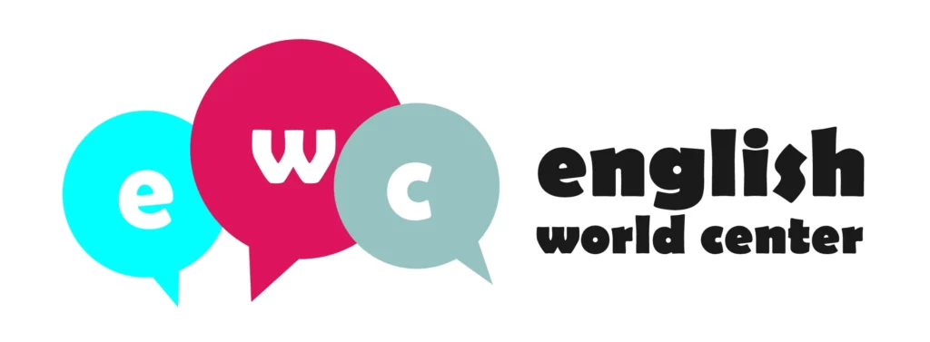 Colorful logo for English World Center